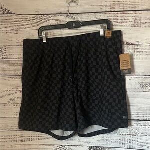 NWT Vans Black Checkered Athletic Shorts size XXL